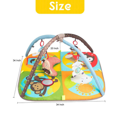 Baby Play Mat Zoo Theme Sensory Infant Toys Keep Baby Occupied Toddler Activity Gym Develop Neck Strength Play Gym For Babies 0-6 Months Washable Baby Gyms  Playmats