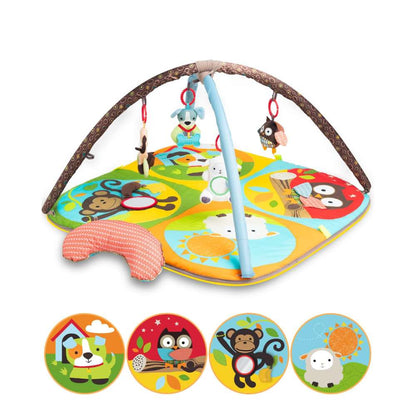 Baby Play Mat Zoo Theme Sensory Infant Toys Keep Baby Occupied Toddler Activity Gym Develop Neck Strength Play Gym For Babies 0-6 Months Washable Baby Gyms  Playmats