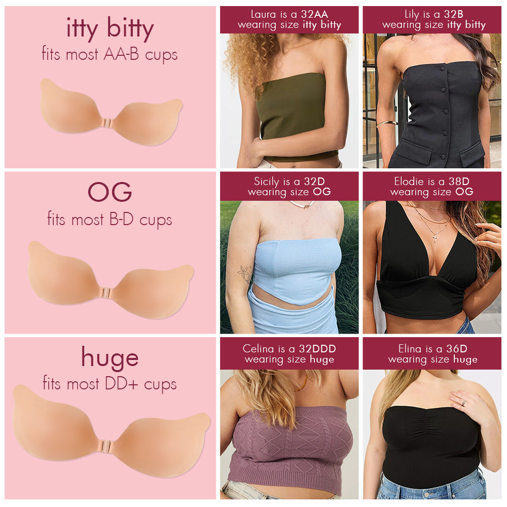 Cake New Design Invisible Silicone Bra Skin Cleavage Bra