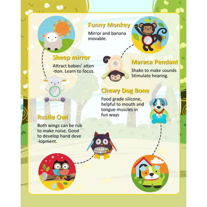 Baby Play Mat Zoo Theme Sensory Infant Toys Keep Baby Occupied Toddler Activity Gym Develop Neck Strength Play Gym For Babies 0-6 Months Washable Baby Gyms  Playmats
