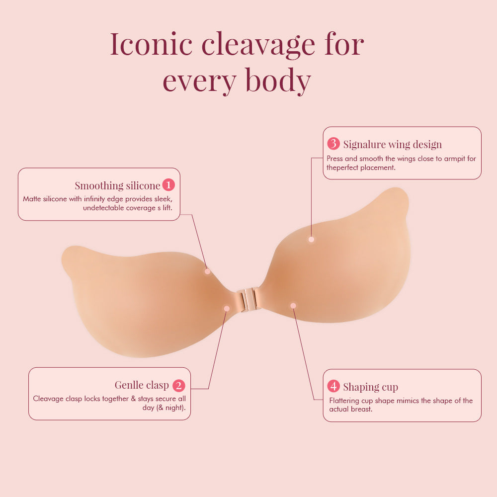 Cake New Design Invisible Silicone Bra Skin Cleavage Bra