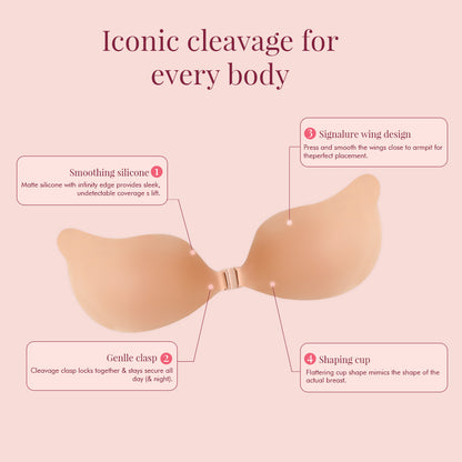 Cake New Design Invisible Silicone Bra Skin Cleavage Bra