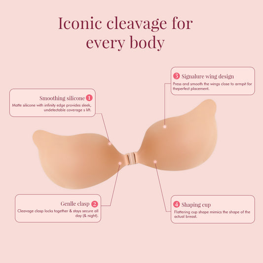 Cake New Design Invisible Silicone Bra Skin Cleavage Bra
