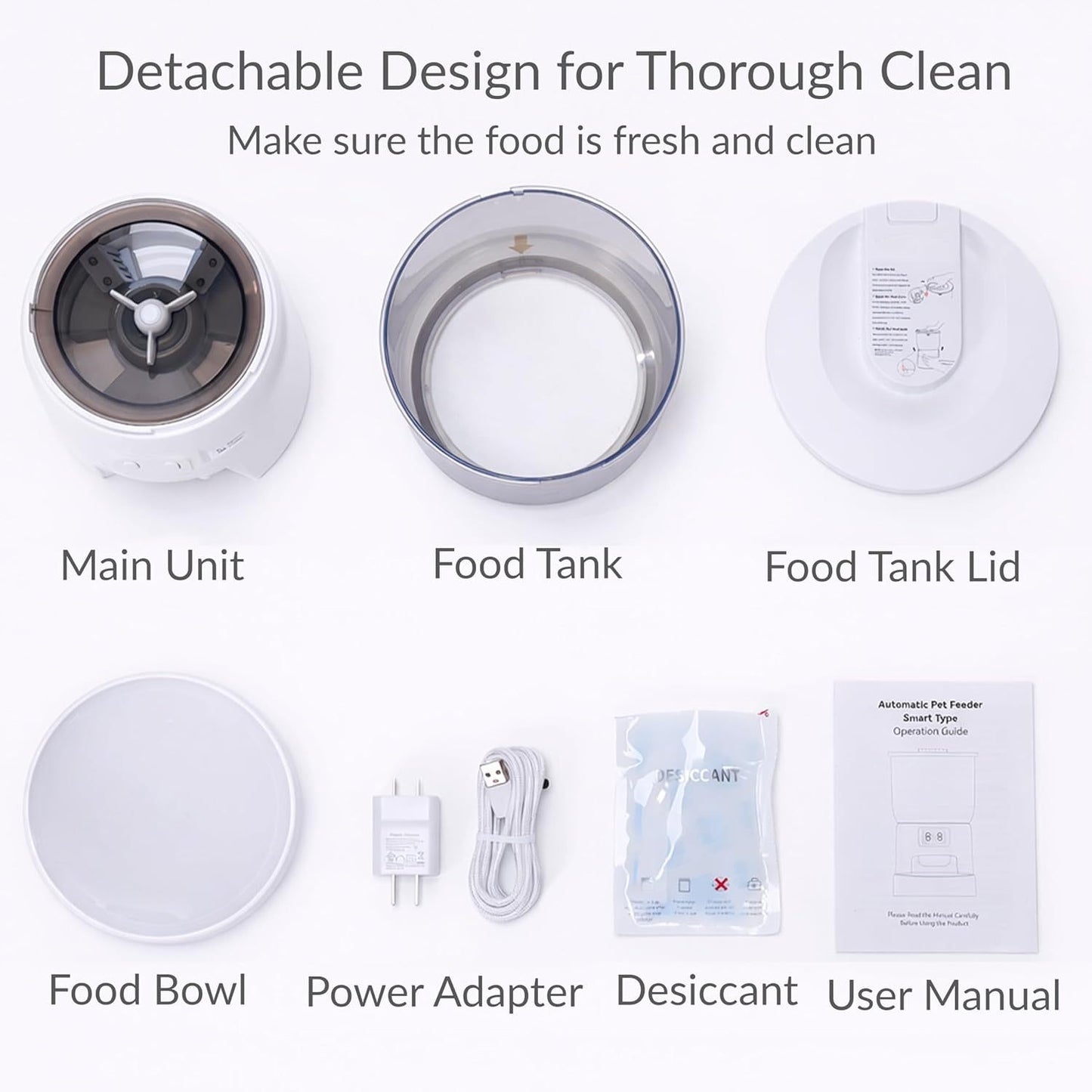 Wi-Fi Automatic Cat Feeder, Timed Dry Food Dispenser, App-Programmable Portion Control, Up To 10 Meals Per Day, Dual Power Supply, Suitable For Cats And Small Dogs